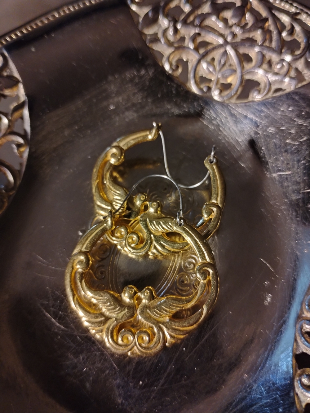 Gold Dove Hoop Earrings - Women Jewelry